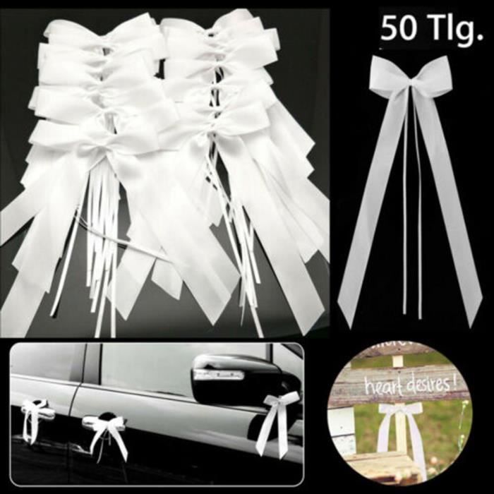 Lot De 50 Nœuds - Blancs - Avec Cœurs - Pour Décoration De