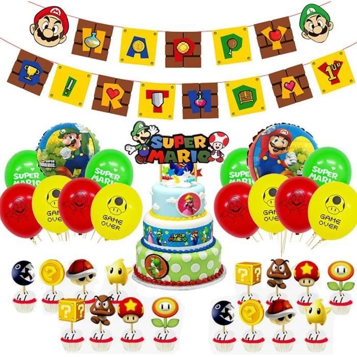 Ballons De Super Mario Anniversaire Decoration Kit Fournitures De Fete Mario Ballons D Anniversaire Mario Banniere Spirale Ca 197 Cdiscount Maison