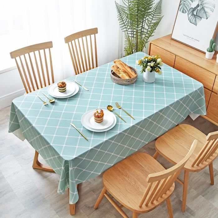 Géométrique Imprimé Imperméable Nappe rectangle Table Housse en Tissu Salle à Manger Cuisine