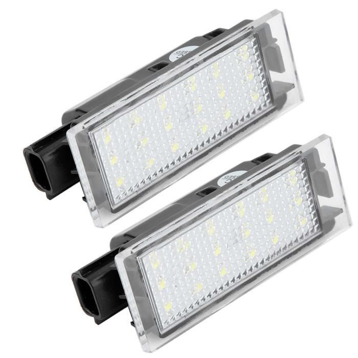 AYNEFY lampe d'immatriculation Lampe de plaque d'immatriculation à LED de voiture 2 pièces pour Renault / Twingo / Clio / Megane /