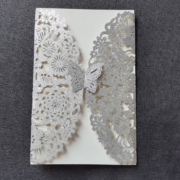 12 Cartes D'invitation Papillons + 12 Enveloppes + 40 Autocollants – Kit Fête Enfant Anniversaire