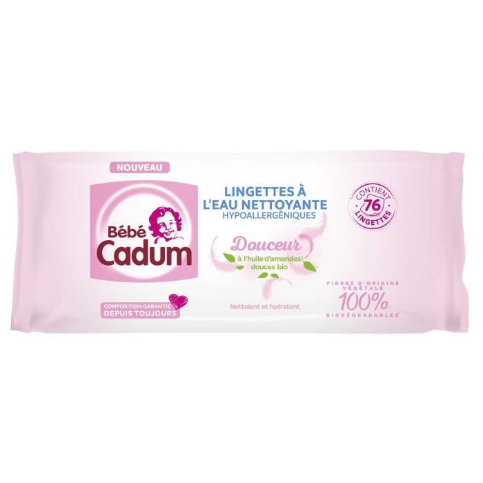 Bebe Cadum 76 Lingettes A L Eau Nettoyante Cdiscount Au Quotidien
