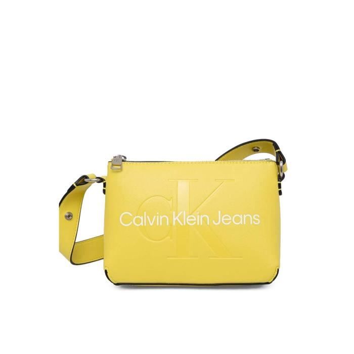Sac bandoulière logo printé - Calvin klein - Femme U Jaune
