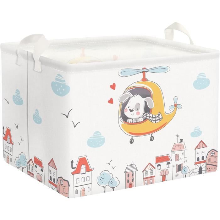 SINMI Pet Artist Panier De Rangement Pliable Pour Jouets Pour Chien Personnalis Bo Te Rectangulaire Jouets Manteaux V Tements Et Accessoires Chien Bleu