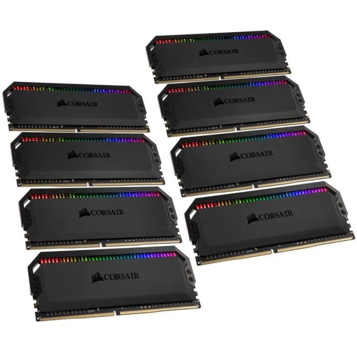 Vente Memoire PC CORSAIR Kit de mémoire DOMINATOR RGB 64 Go (8 x 8 Go) DDR4 DRAM 3 200 MHz C16 (COR0840006607472 ) pas cher Vente Memoire PC CORSAIR Kit de mémoire DOMINATOR RGB 64 Go (8 x 8 Go) DDR4 DRAM 3 200 MHz C16 (COR0840006607472 ) pas cher