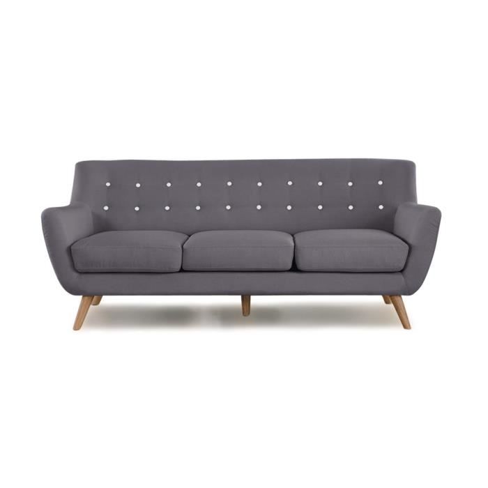Canapé scandinave 3 places gris - Nils - DESIGNETSAMAISON Canapé scandinave 3 places gris - Nils - DESIGNETSAMAISON