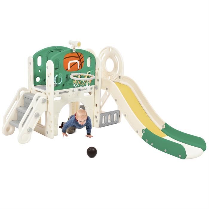Toboggan pour enfants 5 en 1 avec la toboggan, Stepladder, Basketball