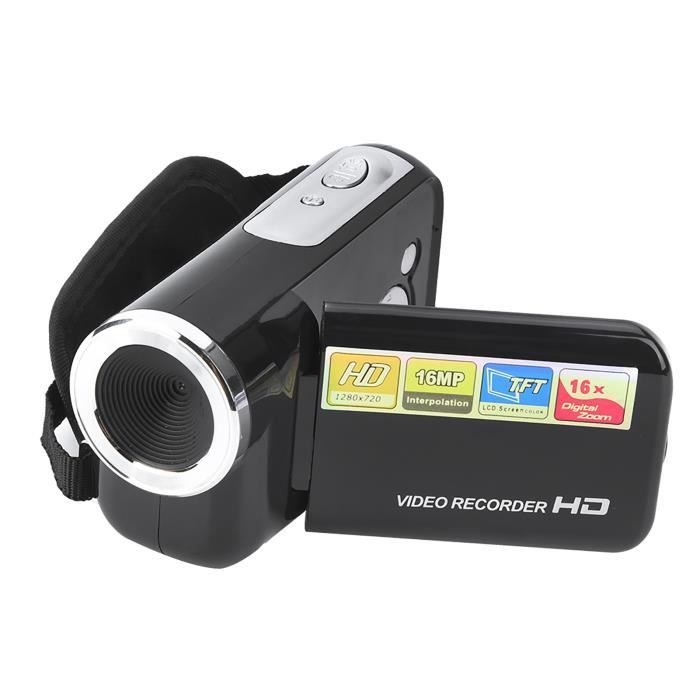 AIM- Duokon caméscope DV Caméscope de caméra vidéo numérique 16X HD pour enfants portables avec écran LCD TFT noir