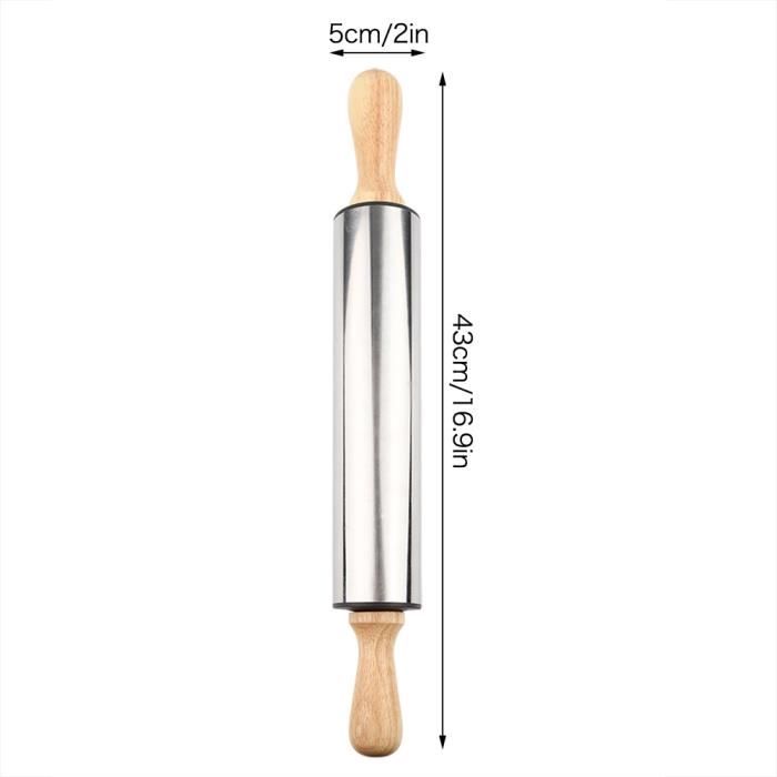 Rouleau à Pâtisserie Inox AISI 304 Italien 45 Cm – Anti-Adhésif & Pro Pour Pâtes, Pizza, Fondant
