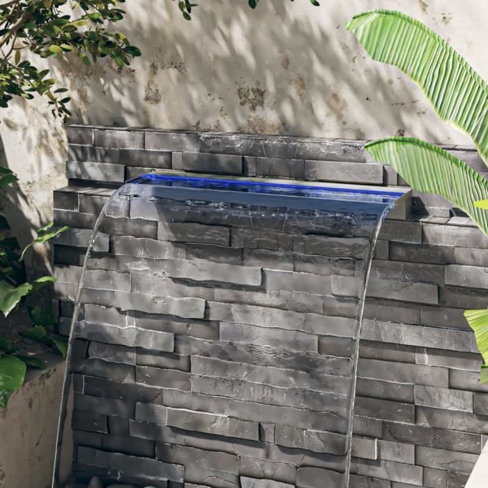 LESS Déversoir pour cascade avec LED RVB Inox 90 cm A3
