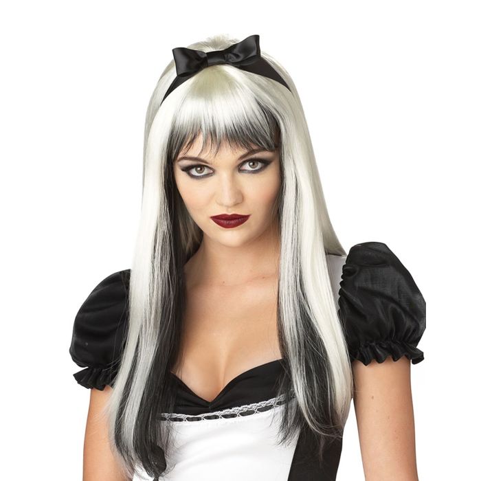 perruque cheveux long blanc