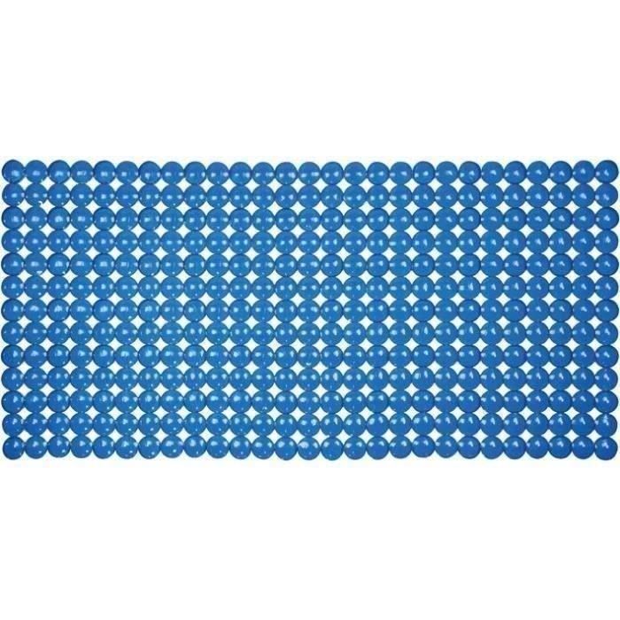 Tapis de baignoire bulles - bleu transparent - 72x36 cm