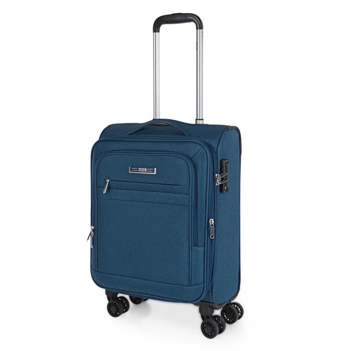 Valise Cabine JASLEN 101150 Bleu 55x40x20 Coque Rigide