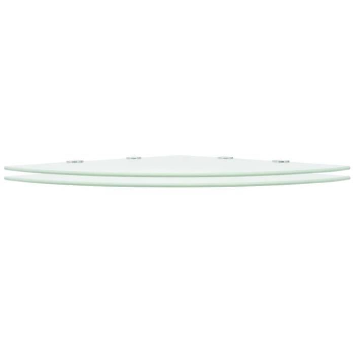 LVL - MEUBLE ETAGERE - Étagère de coin + supports chromés Verre Transparent 35 x 35 cm(6993