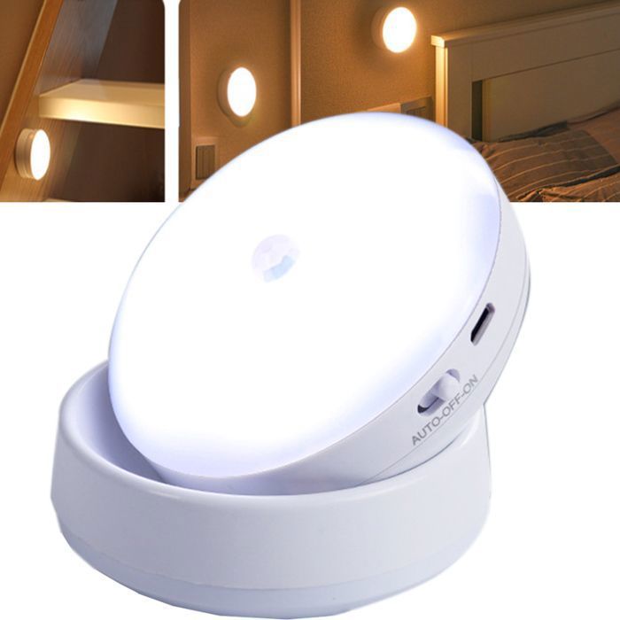 Lampe LED Rechargeable USB Avec Détecteur De Mouvement - Veilleuse Multifonction