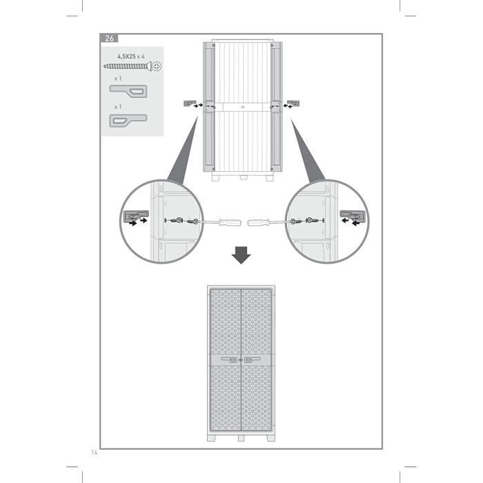 KETER Armoire Haute TITAN Armoire en Resine Multifonctions Etageres