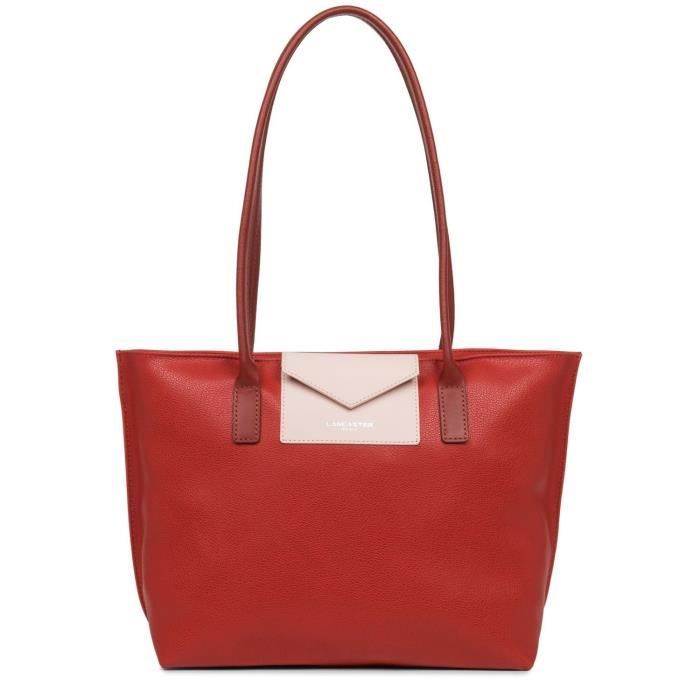 sac shopping - tote bag - lancaster - sac cabas/shopping maya lancaster 517-29 - couleur:cuivre - champagne - vison