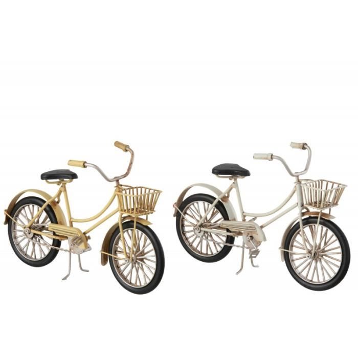 Vélo Femme - Lana Deco - Panier Métal - Blanc/Beige/Jaune - Vélo Loisir Adulte