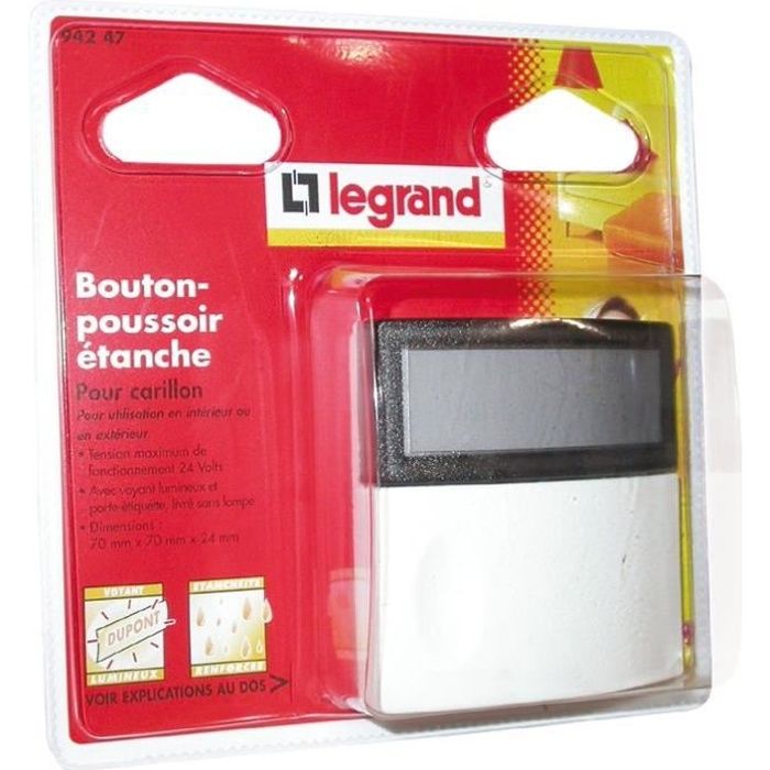 LEGRAND Bouton poussoir étanche pour carillon 24 V Cdiscount Bricolage