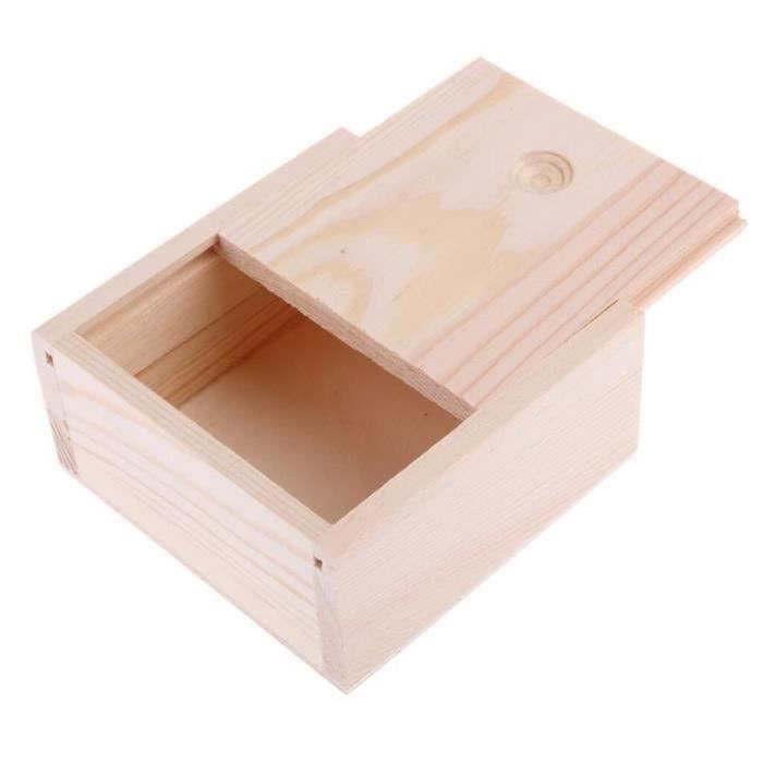 Boîtes En Bois à Couvercle Coulissant VBS Lot De 10 - Rangement Pratique Pour Petits Objets