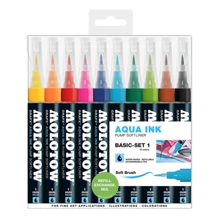 Photo de molotow-grafx-aqua-ink-pump-softliner-basic-set-1-marker