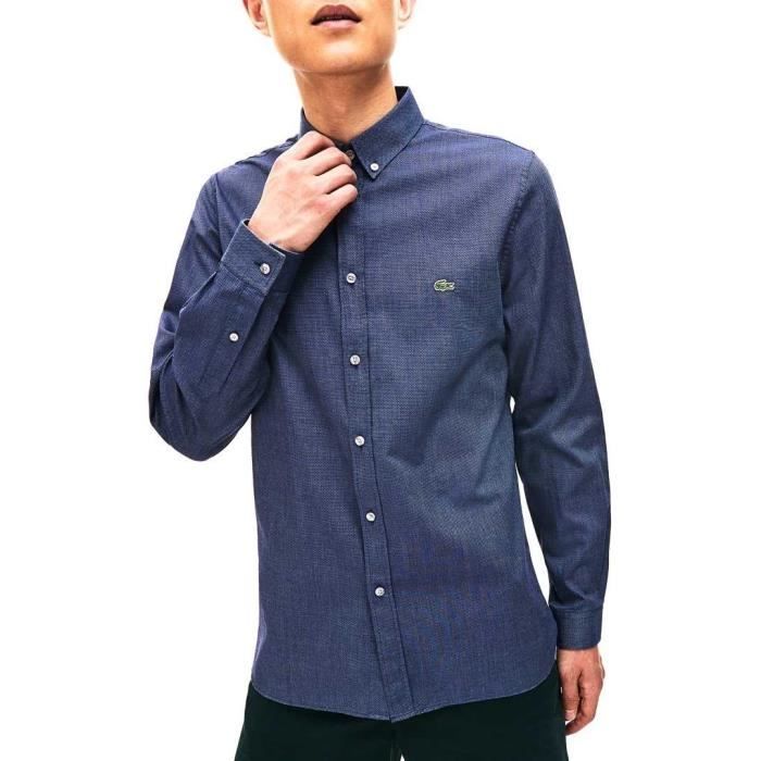 chemise lacoste bleu marine