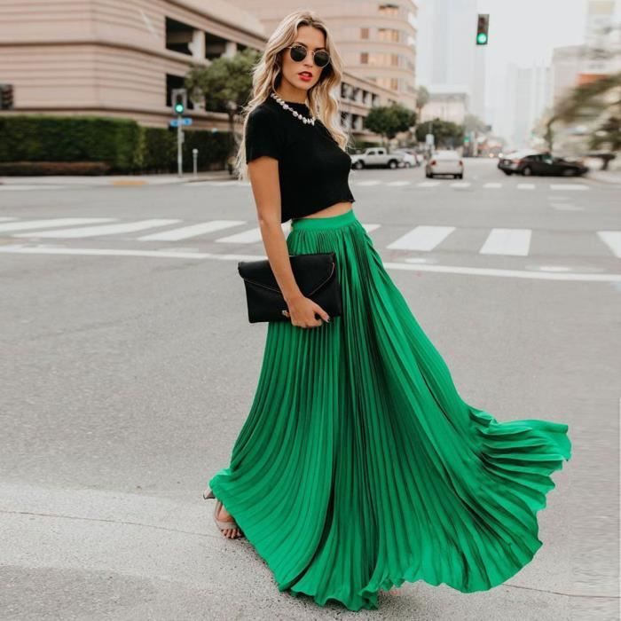 Jupe verte longue shop