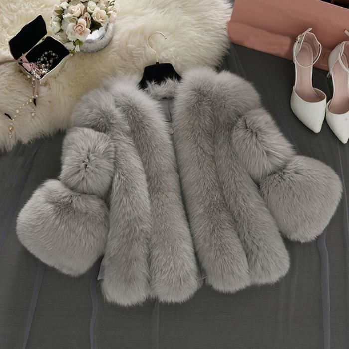 manteau fourrure femme pas cher