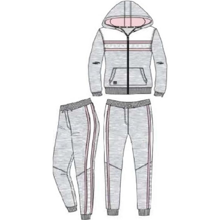 Pantalon Jogging Eleven Paris Femme Taille S - Gris Coton - Occasion Très Bon état