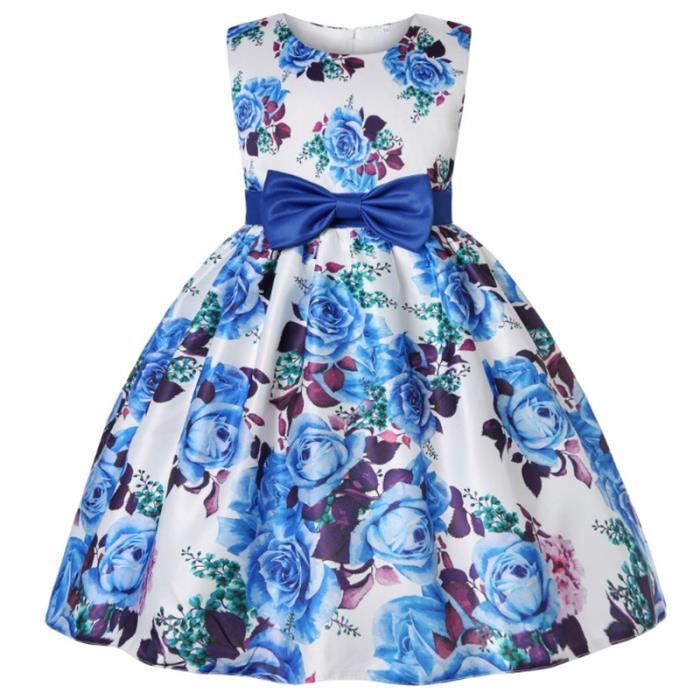 Robe De Soirée Fille Isobella & Chloé - Taille 14, Bleu Royal Et Gris à Volants, Neuf Avec étiquettes