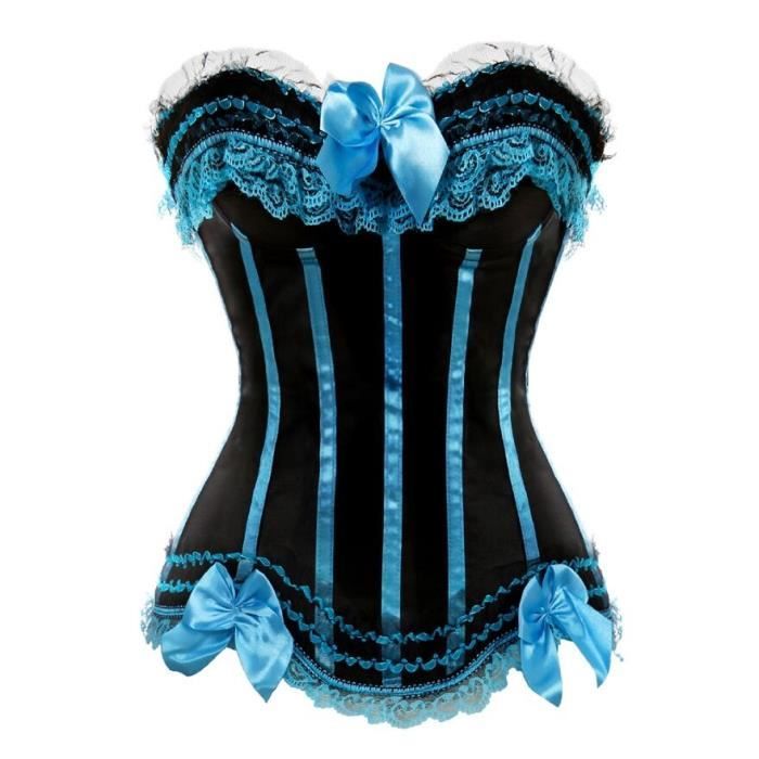 Bustier femme,Robe Corset en Satin et dentelle pour femmes,Sexy,Vintage