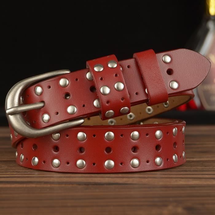 Ceinture en cuir aspect crushed pour femmes en Argent