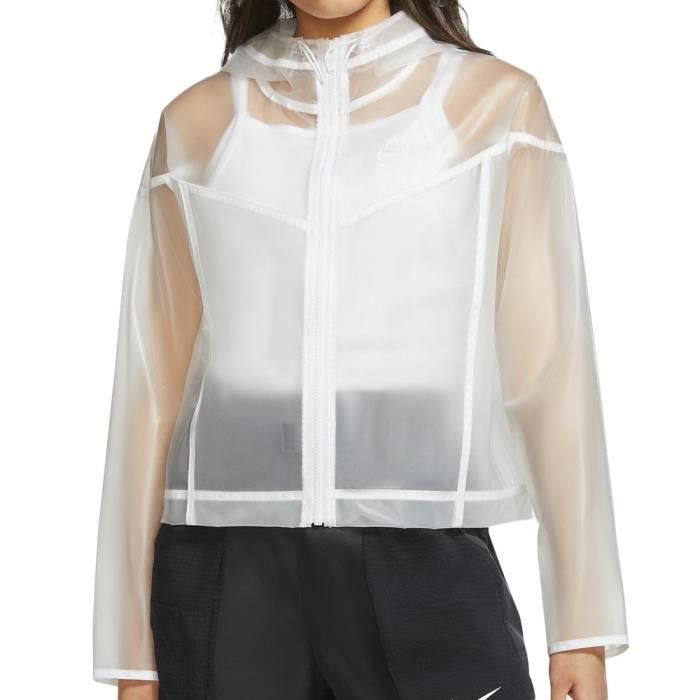 Veste Blanche Femme Nike Transparente