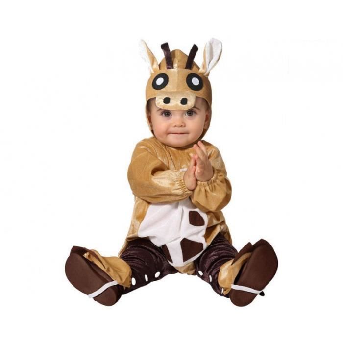 déguisement bébé girafe ac-déco 6-12 mois en polyester marron