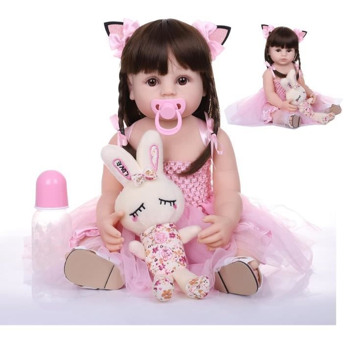 Fille Poupée Reborn, Poupée en silicone réaliste de 45cm, Articulations  peuvent tourner, Interaction émotionnelle vocale - Cdiscount Jeux - Jouets