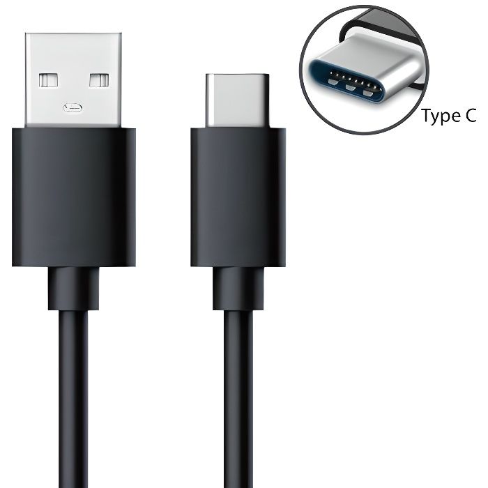 Câble de recharge USB TYPE C pour Samsung Galaxy A8 et A8 Plus ( 1 mètre,  noir ) - Cdiscount Téléphonie