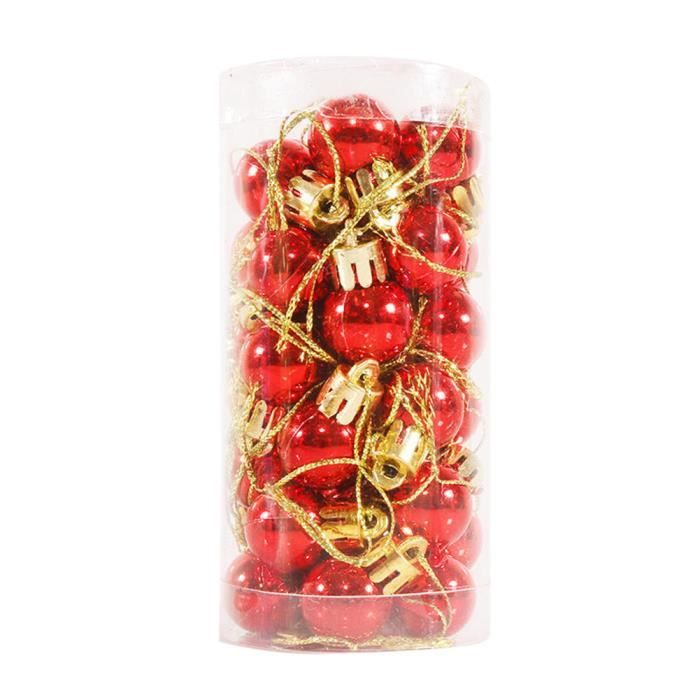 Lot de 30 pcs Boules de Noël Diam. 20 mm - Decoration de l'arbre Rouge