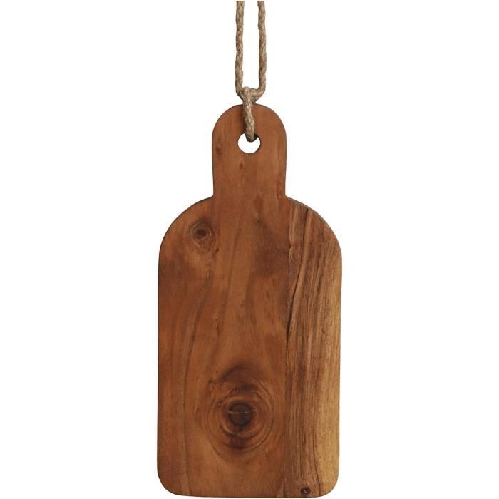 Plateau De Service En Acacia Avec Poignées 17″ – Neuf