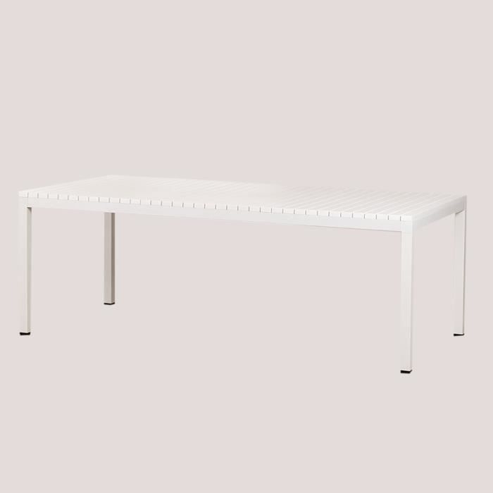 sklum table de jardin rectangulaire en aluminium (210x100 cm) marti blanc