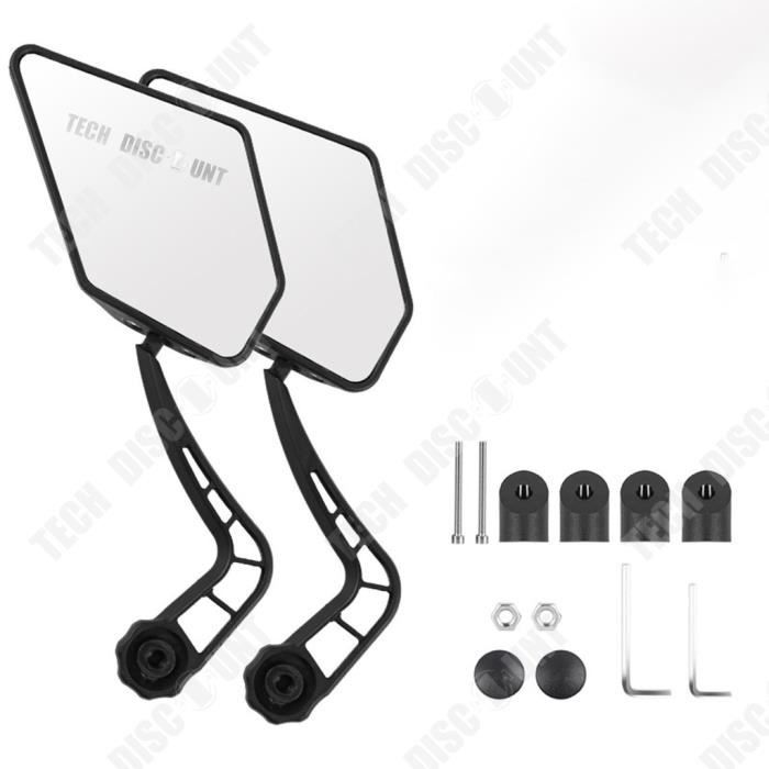 Rétroviseur de vélo VTT électrique - TD® - Montage rapide - Miroir en verre - Réglable à 360°