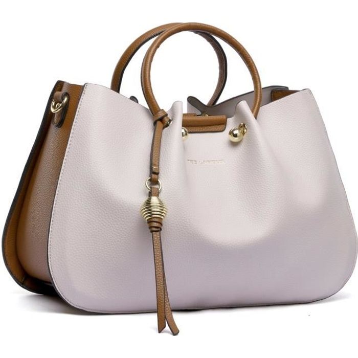 Sac 2 en 1 'Ted lapidus' beige gold - 38x15x13 cm [A2347]