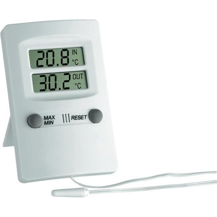 Thermomètre intérieur-extérieur numérique blanc TFA