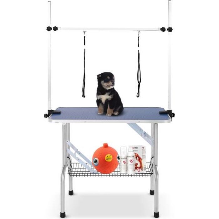 Ikayaa Table De Toilettage Pliante Capacite 150kg En Acier Inox