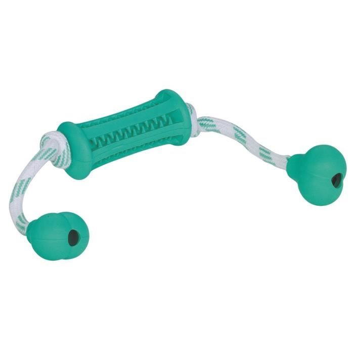 NOBBY Jouet Dental os et corde en caoutchouc - Menthe - 37cm - Pour chien