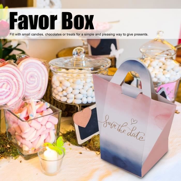 Bomboniere 24 ivoire & or pailleté papier thé roses-wedding favorise cartes Gâteaux