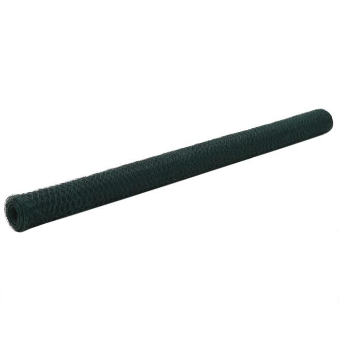Grillage Acier Hexagonal VidaXL 25x1,2m Vert - Épaisseur 0,7mm, Clôture Jardin, Volières & Poulaillers