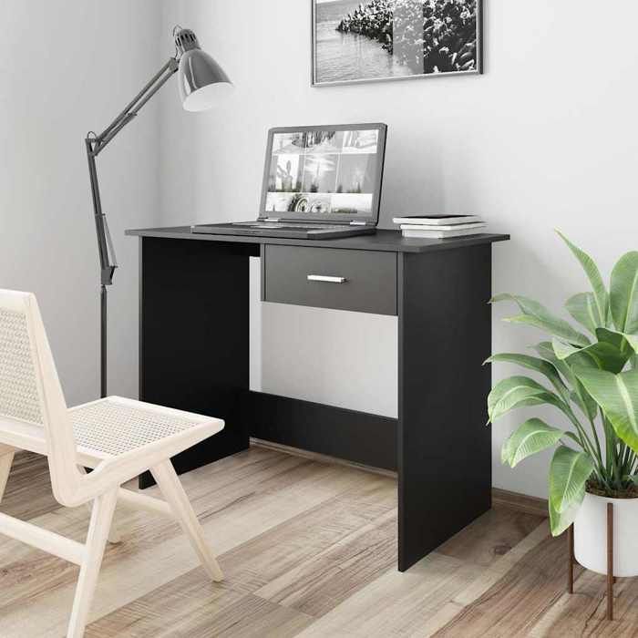 vidaXL Bureau Noir 100 x 50 x 76 cm Aggloméré