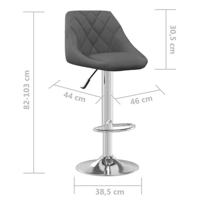 MEN(335306)Tabourets de bar 2 pcs Gris foncé Velours