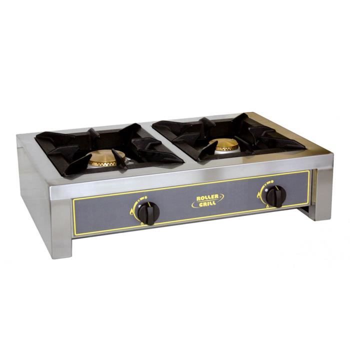# co-01 Réchaud 2 Brûleur Camping Réchaud avec four avec couvercle Four Grill à gaz