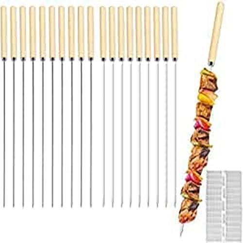 Lot De 10 Brochettes à Brochettes En Acier Inoxydable - 43 Cm
